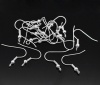 Picture of Iron Based Alloy Ear Wire Hooks Earring Findings Silver Plated 21mm( 7/8") x 20mm( 6/8"), Post/ Wire Size: (21 gauge), 300 PCs