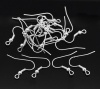 Picture of Iron Based Alloy Ear Wire Hooks Earring Findings Silver Plated 21mm( 7/8") x 18mm( 6/8"), Post/ Wire Size: (21 gauge), 24 PCs