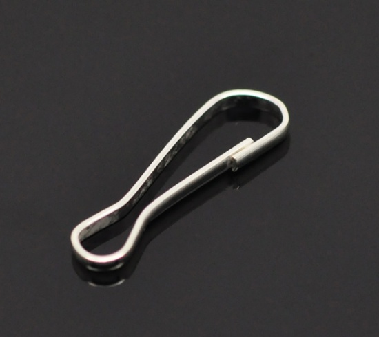 Picture of Iron Based Alloy Lanyard Snap Hook Clips Silver Plated 23mm( 7/8") x 9mm( 3/8"), 200 PCs