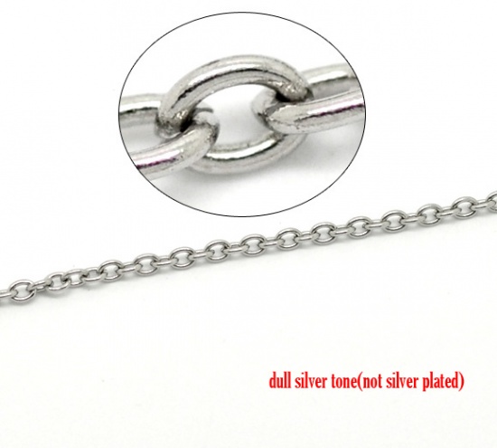 Immagine di Acciaio Inossidabile Cavo Catena Accessori Tono Argento 4x3mm, 20 M