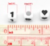Bild von Acryl Spacer Zwischenperlen Perlen Würfel Weiß zufällig gemischt Nummer & Symbol ca 7mm x 7mm Loch:ca 3.8mm 300 Stück
