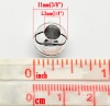 亜鉛合金 ヨーロッパ風 大穴 ビーズ バスケットボール 銀古美 約11.0mm x 10.0mm、 穴：約5.2mm、 20 PCs の画像