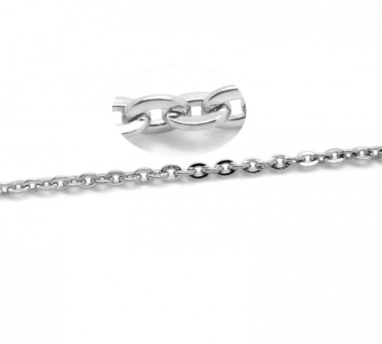 Immagine di Acciaio Inossidabile Collegamenti Cavo Catena Tono Argento 2x1.5mm, 10M