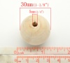 Picture of 20PCs Natural Ball Wood Spacer Beads 30mm