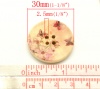 Bild von Holz Knöpfe zum aufnähen Rund Bunt 4 Löcher mit Schmetterling Muster 3cm D 30 Stück