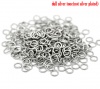 Picture of 304 Stainless Steel Opened Jump Rings Findings Round Silver Tone 6mm( 2/8") Dia, 1000 PCs