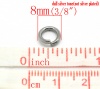 Picture of 304 Stainless Steel Opened Jump Rings Findings Round Silver Tone 8mm( 3/8") Dia, 200 PCs