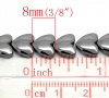 Immagine di Ematite Perline Cuore Nero Circa 8mm x 8mm, Foro: Circa 1mm, lunghezza:38.0cm 1 Filo （Circa 55Pezzi/Treccia)