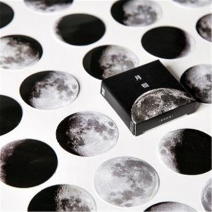 Black - DIY Scrapbook Deco Stickers Planet, 1 Box ( 45 PCs/Box) の画像