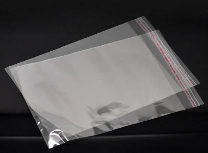 プラスチック製 接着ポリ袋 長方形 透明 (使用可能なスペース：17cmx13cm) 20cm x 13cm、 100 PCs の画像