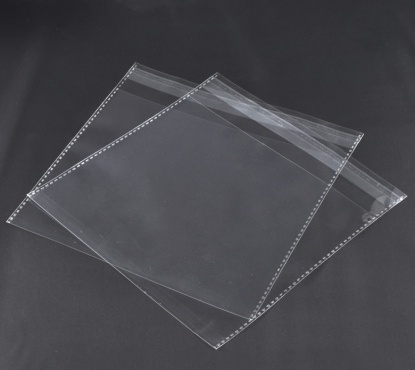 Picture of Plastic Self Seal Self Adhesive Bags Square Transparent Clear (Usable Space: 18x15cm) 18cm x 17cm, 50 PCs