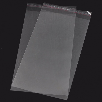 Picture of Plastic Self-Seal Bags Rectangle Transparent (Usable Space: 28x16cm) 32cm x 16cm(12 5/8"x6 2/8"), 50 PCs