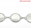 Image de Bracelets Chaîne Cabochon 18mm Dia avec Fermoir Mousqueton en Alliage de Zinc Argent Mat 17cm Long/Enfilade, 2 Pcs