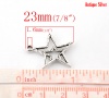 Imagen de Colgantes Aleación del Metal Del Zinc de Estrella Plata Antigua Rhinestone 23.0mm x 21.0mm, 50 Unidades