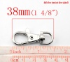 Picture of Zinc Based Alloy Keychain & Keyring Swivel Clasp Silver Tone 37mm x 17mm, 150 PCs
