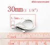 Picture of Zinc Based Alloy Lobster Clasps Silver Tone Dot Pattern 30mm x 16mm, 20 PCs