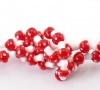 Picture of Lampwork Glass Beads Mushroom White & Red Dyed About 18mm x 12mm, Hole: Approx 2mm, 36cm(14 1/8") long, 2 Strands (Approx 20 PCs/Strand)