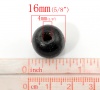 Picture of Wood Spacer Beads Round Black About 16mm Dia, Hole: Approx 5mm, 100 PCs
