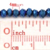 ガラスビーズ フラットラウンド 紺碧 ABカラー ファセット・カット ファセット・カット 約 4mm直径、 穴：約 1mm、 46cm長さ、 3 連 （約 148PCS /一連） の画像