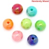 Picture of Acrylic Bubblegum Beads Ball At Random AB Color Polished About 8mm Dia, Hole: Approx 2.5mm, 300 PCs