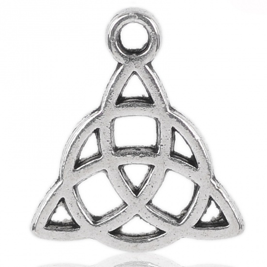 Picture of Zinc Based Alloy Charms Celtic Knot Antique Silver 15mm( 5/8") x 17mm( 5/8"), 50 PCs