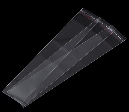 プラスチック製 接着ポリ袋 長方形 透明 (使用可能なスペース：17x3.5cm) 20cm x 3.5cm、 200 PCs の画像
