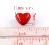 Picture of Acrylic Opaque Beads Heart Red Polished About 11mm x 10mm, Hole: Approx 2mm, 200 PCs