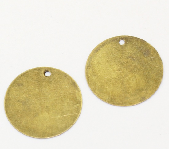 合金 チャーム 円形 銅古美 20mm直径、 2000 個 の画像