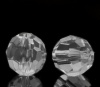 Bild von Acryl Perlen Rund Transparent Facettiert Imitat Kristall ca. 12mm x 11mm, Loch:ca. 2.7mm, 100 Stück