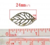 Image de Pendentifs Estampe en Filigrane Creux en Alliage de Zinc Feuille Bronze Antique 24mm x 13mm, 200 Pcs