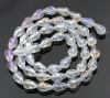 Bild von Glas Kristall Perlen Tropfen Weiß Facettiert 15mmx10mm, 75cm lang, 1 Strang (ca.50 Stücke)
