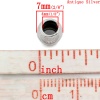 亜鉛合金 スペーサ ビーズ バレル 銀古美 約7mm x 6mm、 　穴：約4mm、 100 PCs の画像