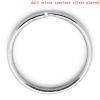 Picture of Iron Based Alloy Keychain & Keyring Round Silver Tone 25mm Dia, 50 PCs