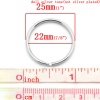 Picture of Iron Based Alloy Keychain & Keyring Round Silver Tone 25mm Dia, 50 PCs