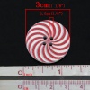 ウッド ボタン 円形 赤 4つ穴 螺旋柄 3cm 直径、 30 個 の画像