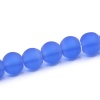 ガラスビーズ ボール 青 つや消し仕様 約 8mm直径、 穴：約 1.5mm、 30cm長さ、 5 連 （約 42PCS /一連） の画像