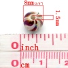 Picture of Acrylic Bubblegum Beads Ball At Random AB Color Stripe Pattern About 8mm Dia, Hole: Approx 1.5mm, 300 PCs