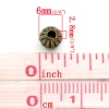 Image de Perles en Alliage de Zinc Forme Citrouille Plaqué bronze Rayées Diamètre: 6mm, Tailles de Trous: 1.9mm, 200 Pièces