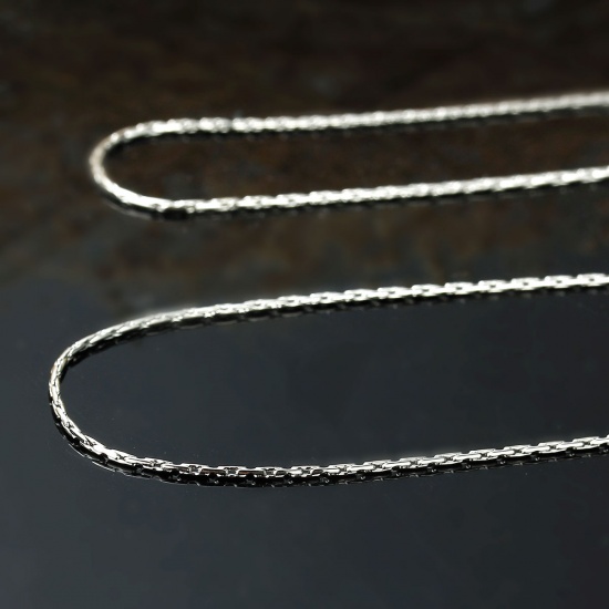Picture of 304 Stainless Steel Chain Jewelry Necklace Silver Tone Approx 50.5cm(19 7/8") long, Chain Size: 1mm, 1 Piece