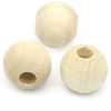 Picture of Wood Spacer Beads Round Ball Natural 25mm Dia,Hole:Approx 10mm,20PCs