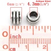 Immagine di Lega di Zinco Separatori Perline Tamburo Argento Antico Striscia Disegno Circa 6.0mm x 8.0mm, Foro:Circa 4.3mm, 100 Pz