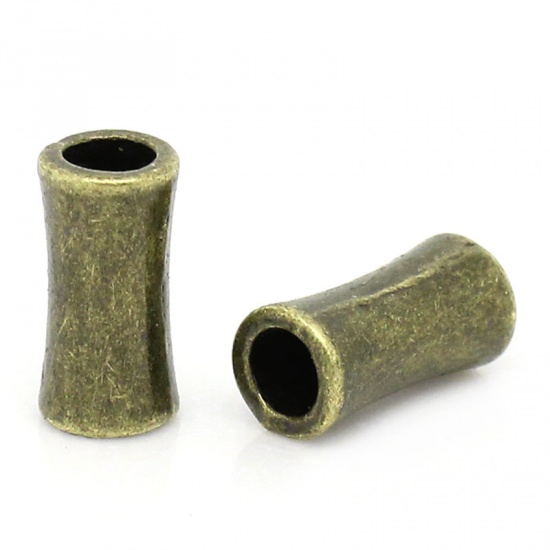 亜鉛合金 スペーサ ビーズ 円筒形 銅古美メッキ 約11.0mm x 5.0mm、 　穴：約3.2mm、 100 PCs の画像