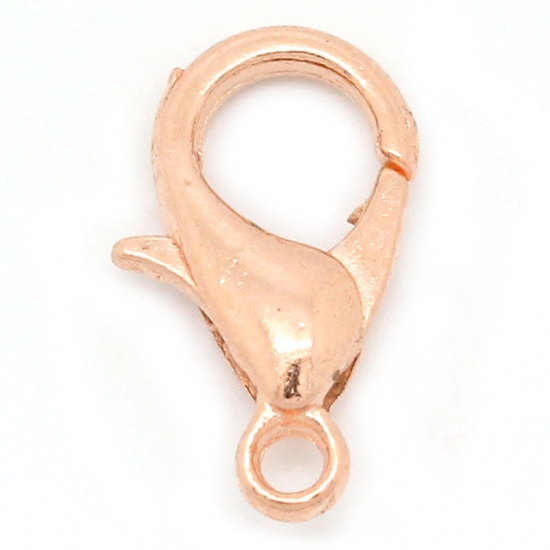Picture of Zinc Based Alloy Lobster Clasps Rose Gold 12mm x 6mm, 100 PCs