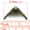 Imagen de Protectores de esquinas de broches Aleación del Metal Del Zinc de Triángulo,Tono Bronce 3.6cm x 1.8cm, 10 Unidades