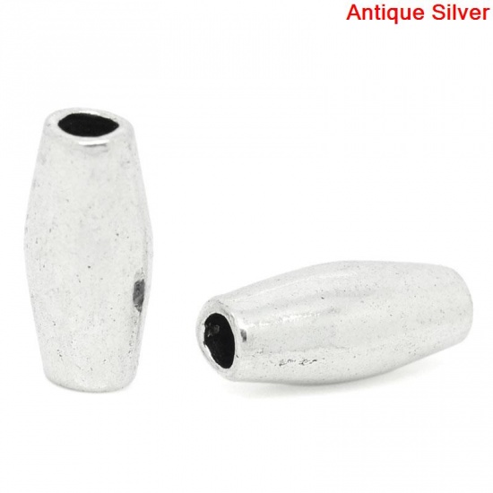 Picture of Spacer Beads Oval Antique Silver 17x7mm,Hole:Approx 3.4mm,30PCs