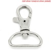 Picture of Zinc Based Alloy Keychain & Keyring Swivel Clasp Silver Tone 4.1cm x2.9cm, 10 PCs
