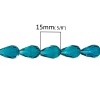 Immagine di Cristallo Sciolto Perline Goccia Blu Pavone Sfaccettato Circa 15mm x 10mm, Foro: Circa 1mm, lunghezza:76cm 1 Filo （Circa50 Pezzi/Treccia)
