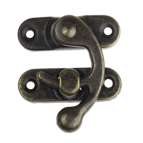 Imagen de Cerraduras Maletín Aleación de Tono Bronce 3.7cm-4.2cm x 1.2cm-3.7cm, 30 Juegos