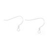 Picture of Sterling Silver Ear Wire Hooks Earring Findings Silver 18mm( 6/8") x 15mm( 5/8"), Post/ Wire Size: (22 gauge), 5 Pairs