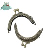 Picture of Zinc Based Alloy Kiss Clasp Lock Purse Frame Arch Antique Bronze Ball Hollow 7.6cm x5.9cm(3" x2 3/8"), Open Size: 11.3x7.6cm(4 4/8"x3"), 3 PCs